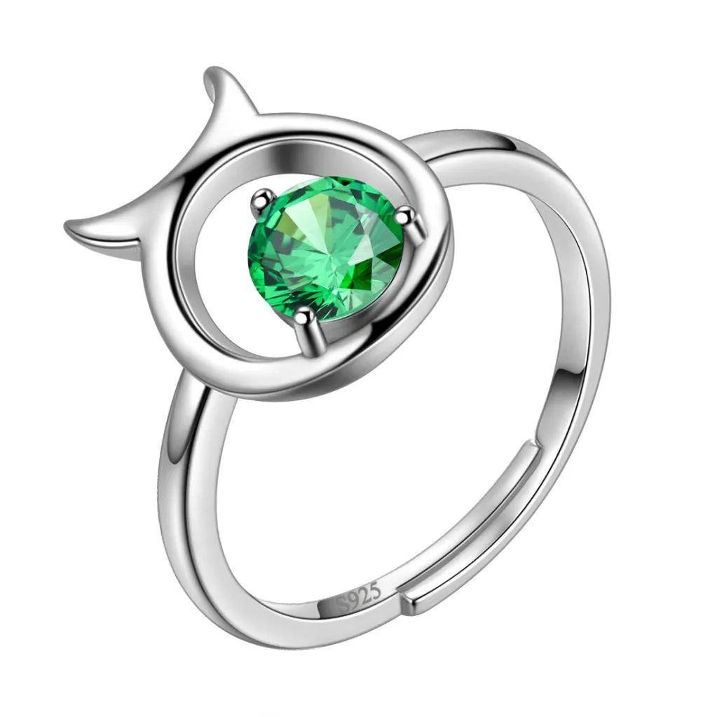 Taurus Ring May Emerald Birthstone Zodiac Women Girls Jewelry Birthday Gift