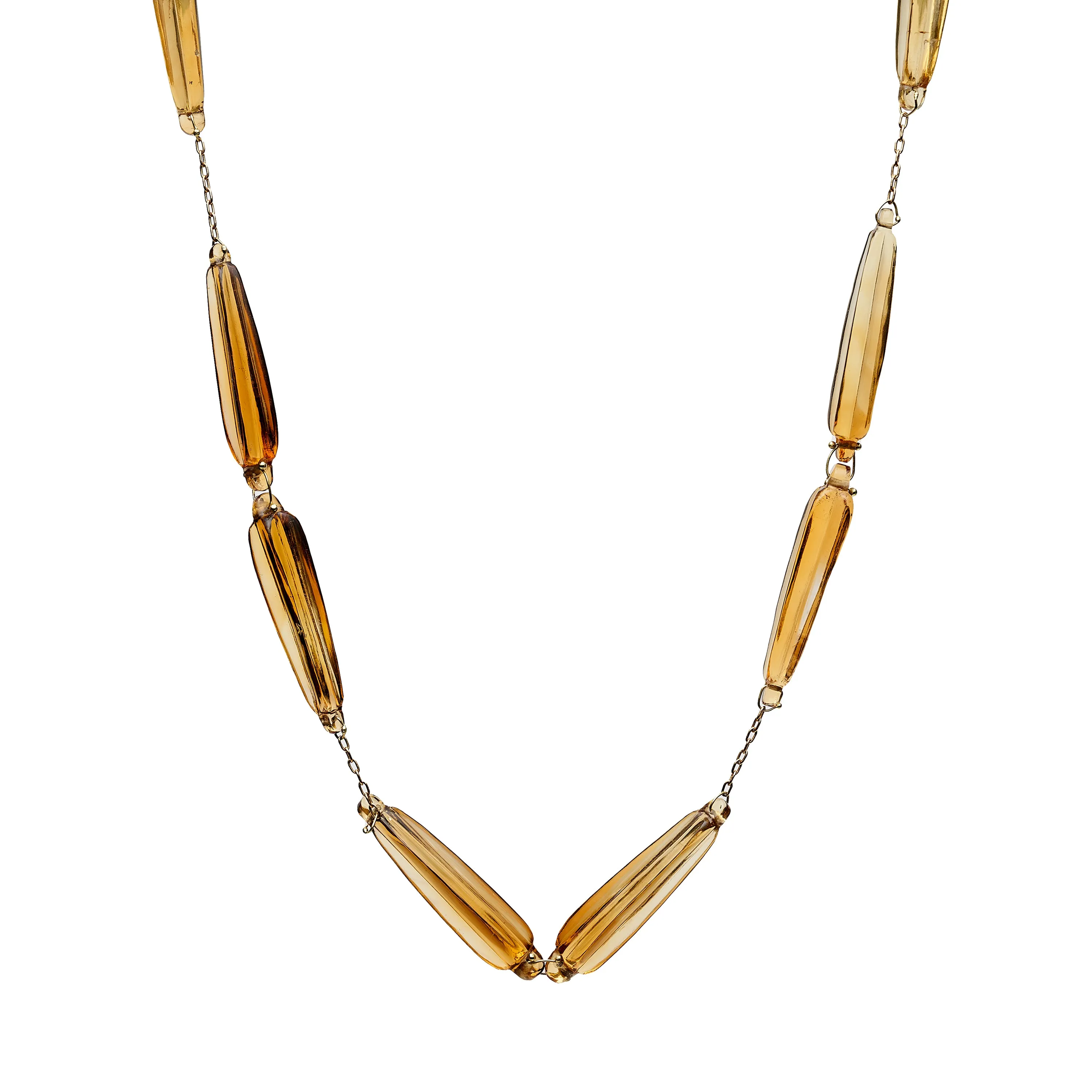 TenThousandThings 18k Citrine Ancient Roman Stone Necklace- 16”