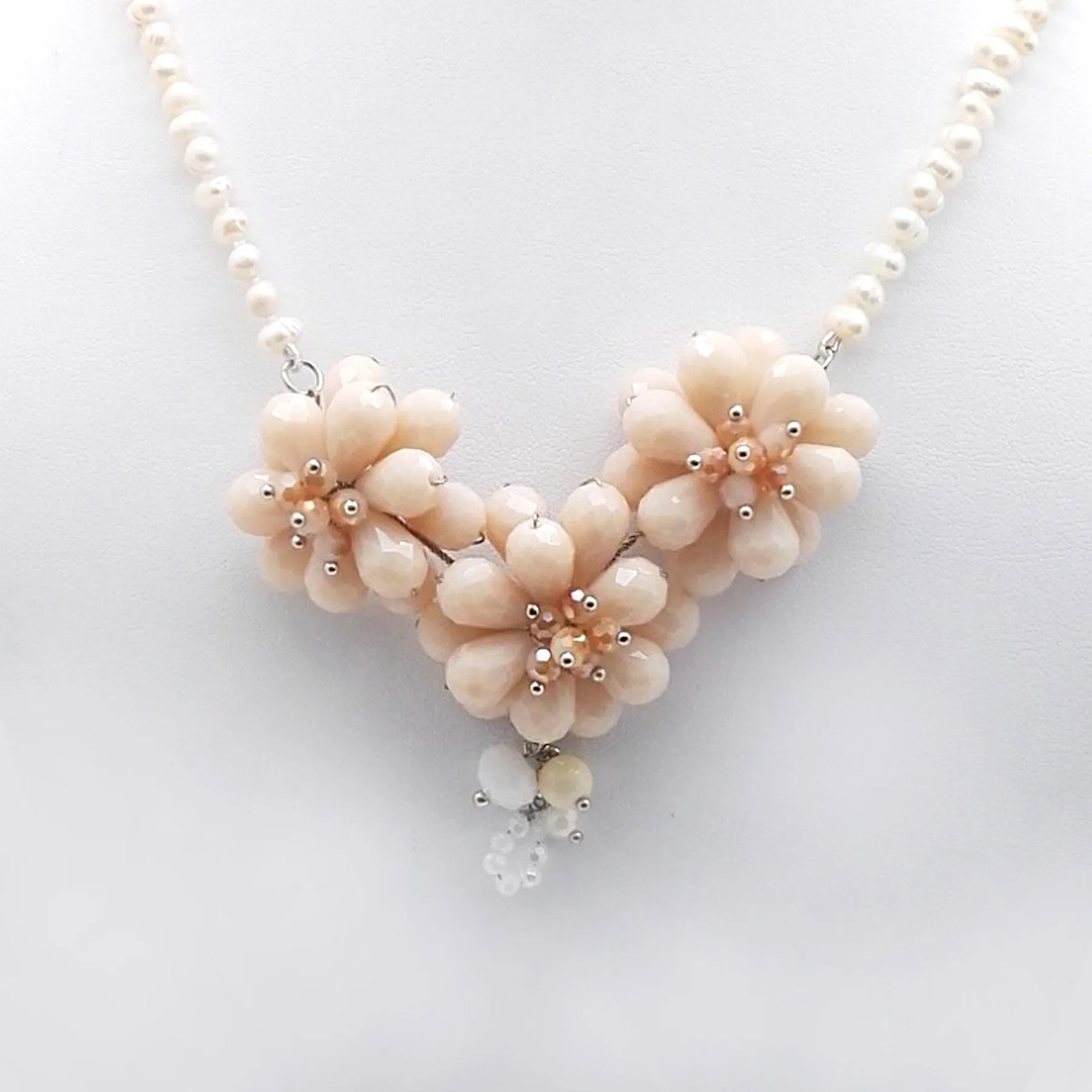 The Alexia Designer Fresh Water Pearl and Crystal Necklace