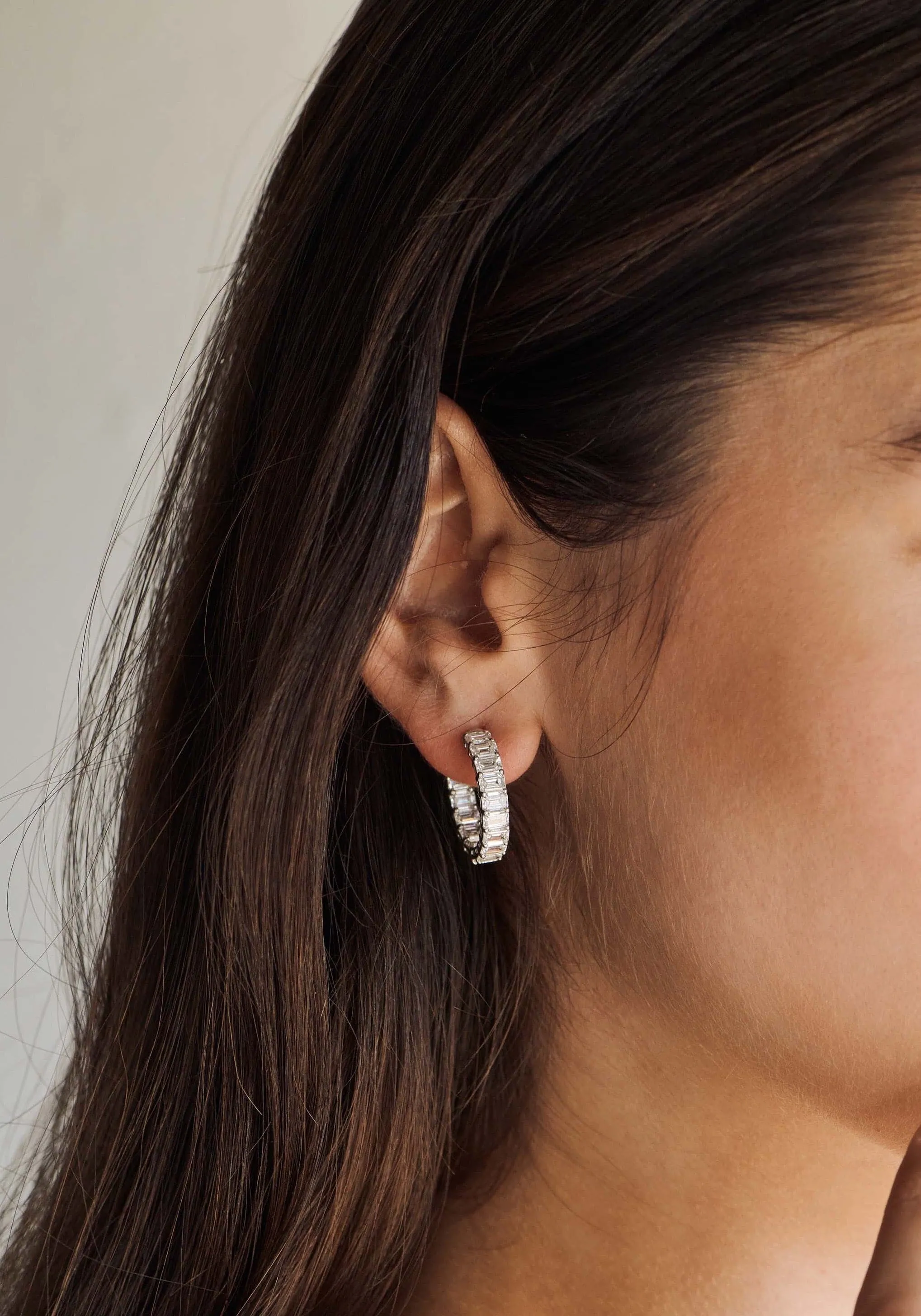 The Legacy Collection Emerald-Cut Diamond Hoops