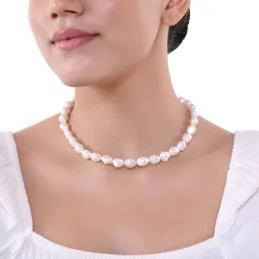 Timeless Natural Baroque Pearl Necklace| 925 Silver - From Purl