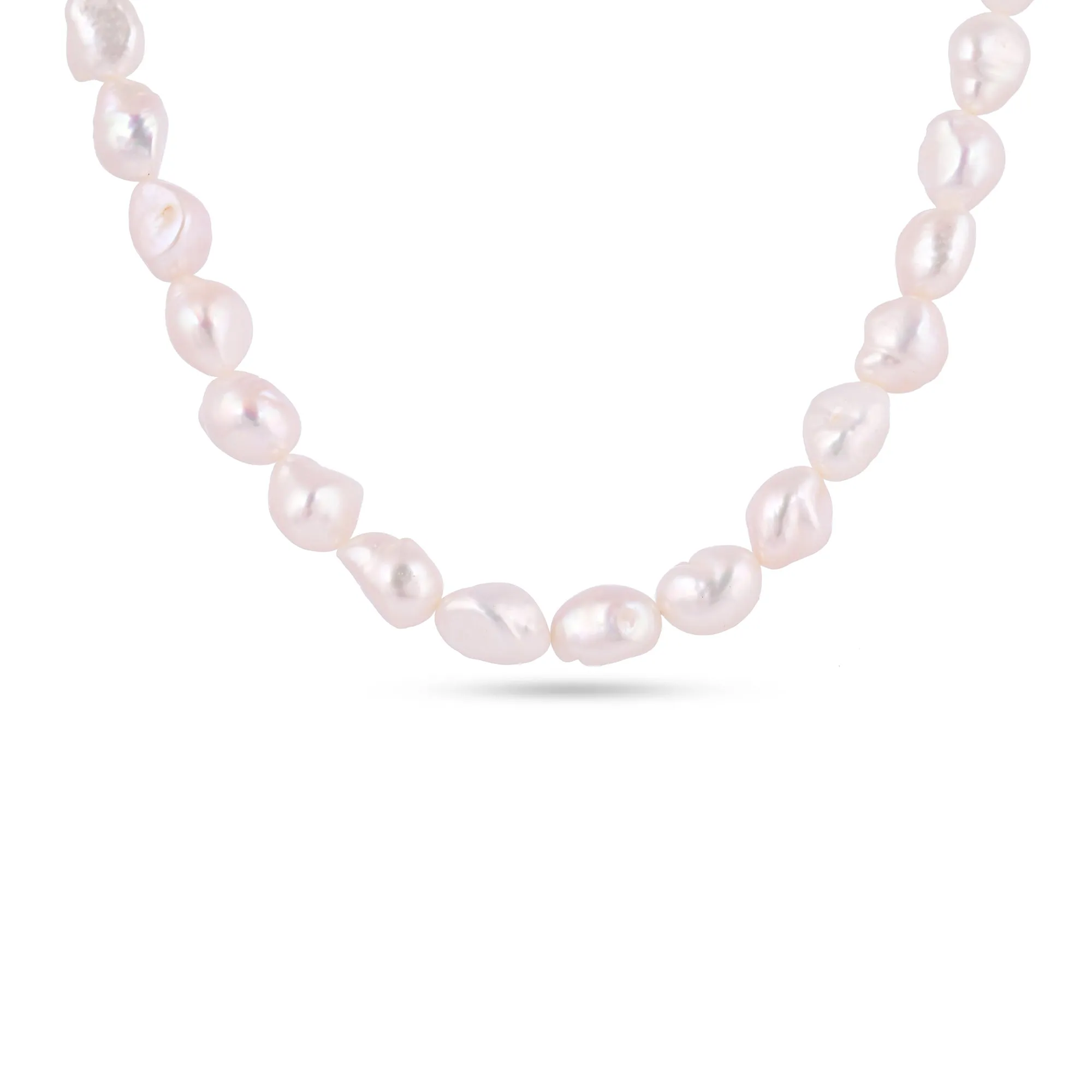 Timeless Natural Baroque Pearl Necklace| 925 Silver - From Purl