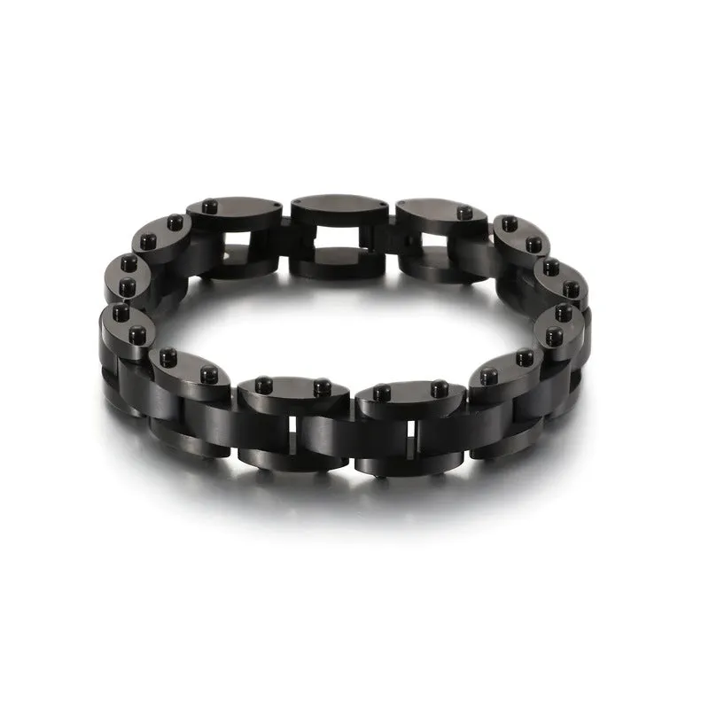 Titanium Steel Bracelet with Industrial Style for Men by Planderful Collection