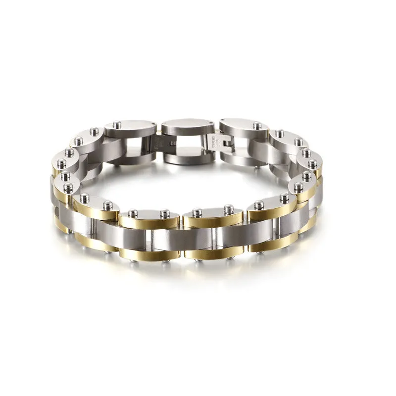 Titanium Steel Bracelet with Industrial Style for Men by Planderful Collection