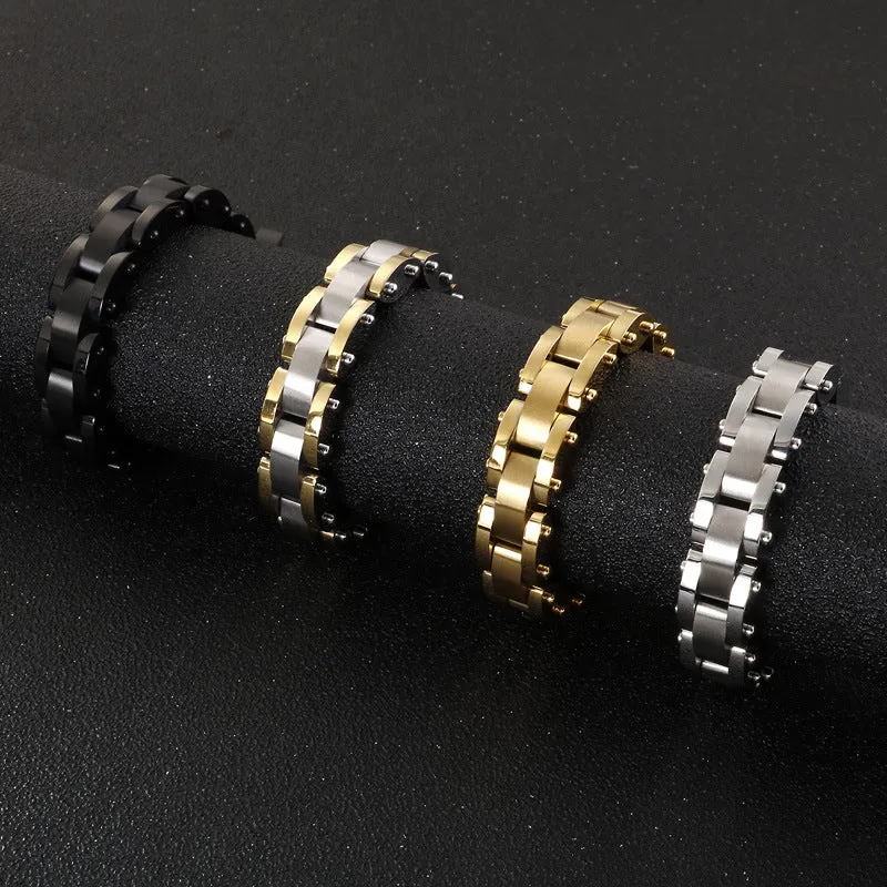 Titanium Steel Bracelet with Industrial Style for Men by Planderful Collection