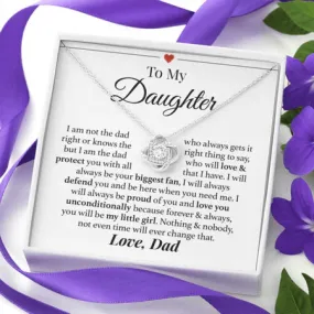 To My Daughter Necklace, Dad Love Knot Necklace,  I Will Always Be Your Biggest Fan Love