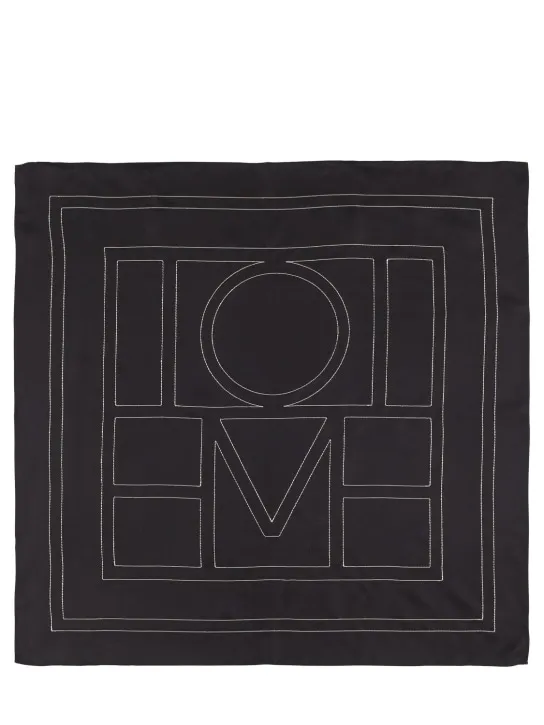 Toteme   Embroidered monogram silk scarf 