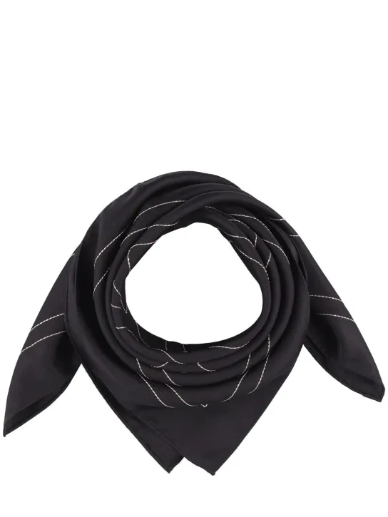 Toteme   Embroidered monogram silk scarf 