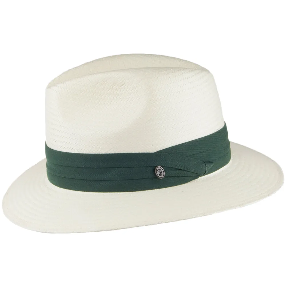 Toyo Safari Fedora with Olive Band - Ivory