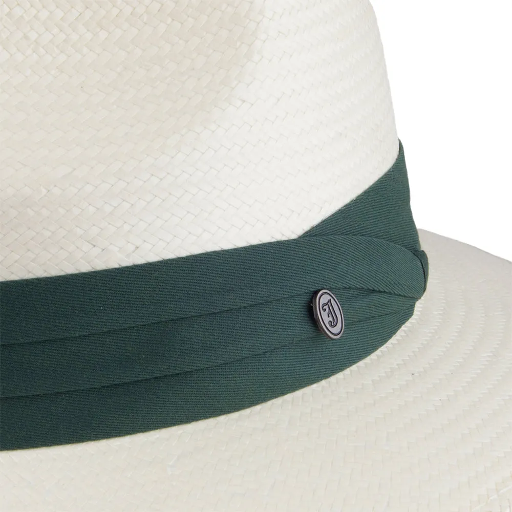 Toyo Safari Fedora with Olive Band - Ivory