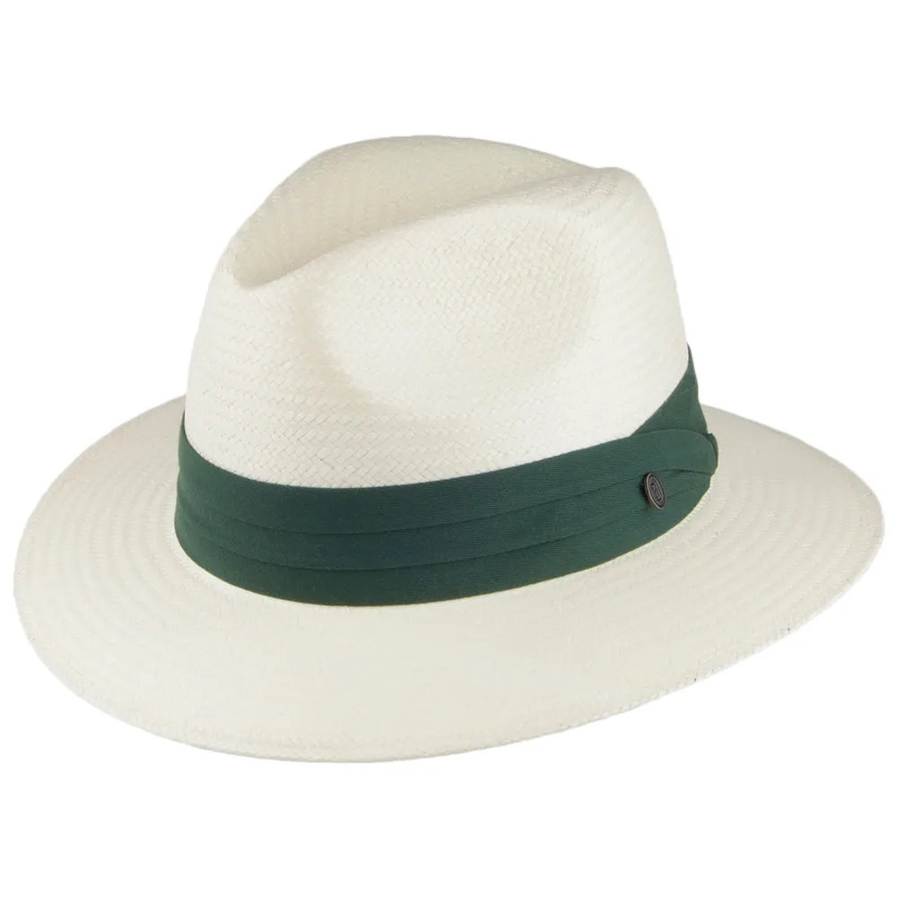 Toyo Safari Fedora with Olive Band - Ivory