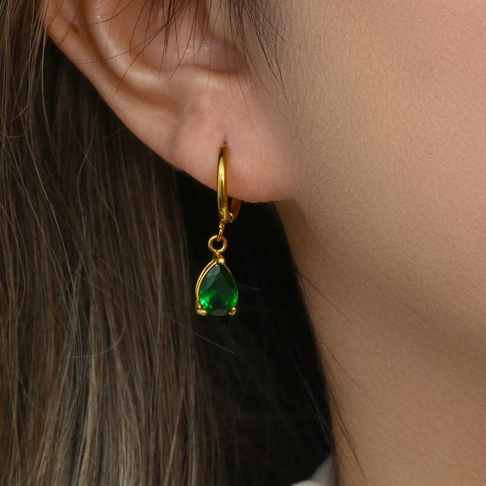 Trendy Water Drop Crystal Hoop Earrings – Fashion Jewelry for Women