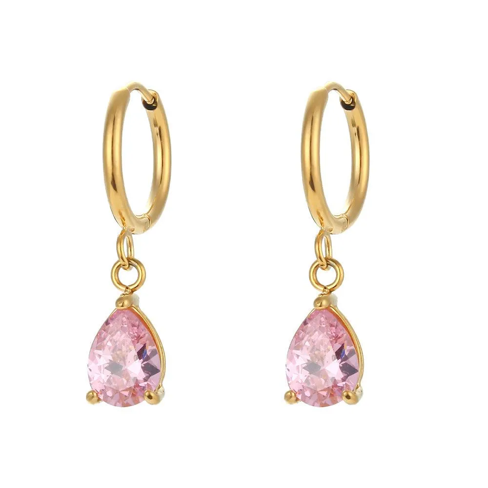 Trendy Water Drop Crystal Hoop Earrings – Fashion Jewelry for Women