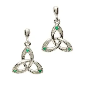 Trinity Knot Diamond Emerald Earring