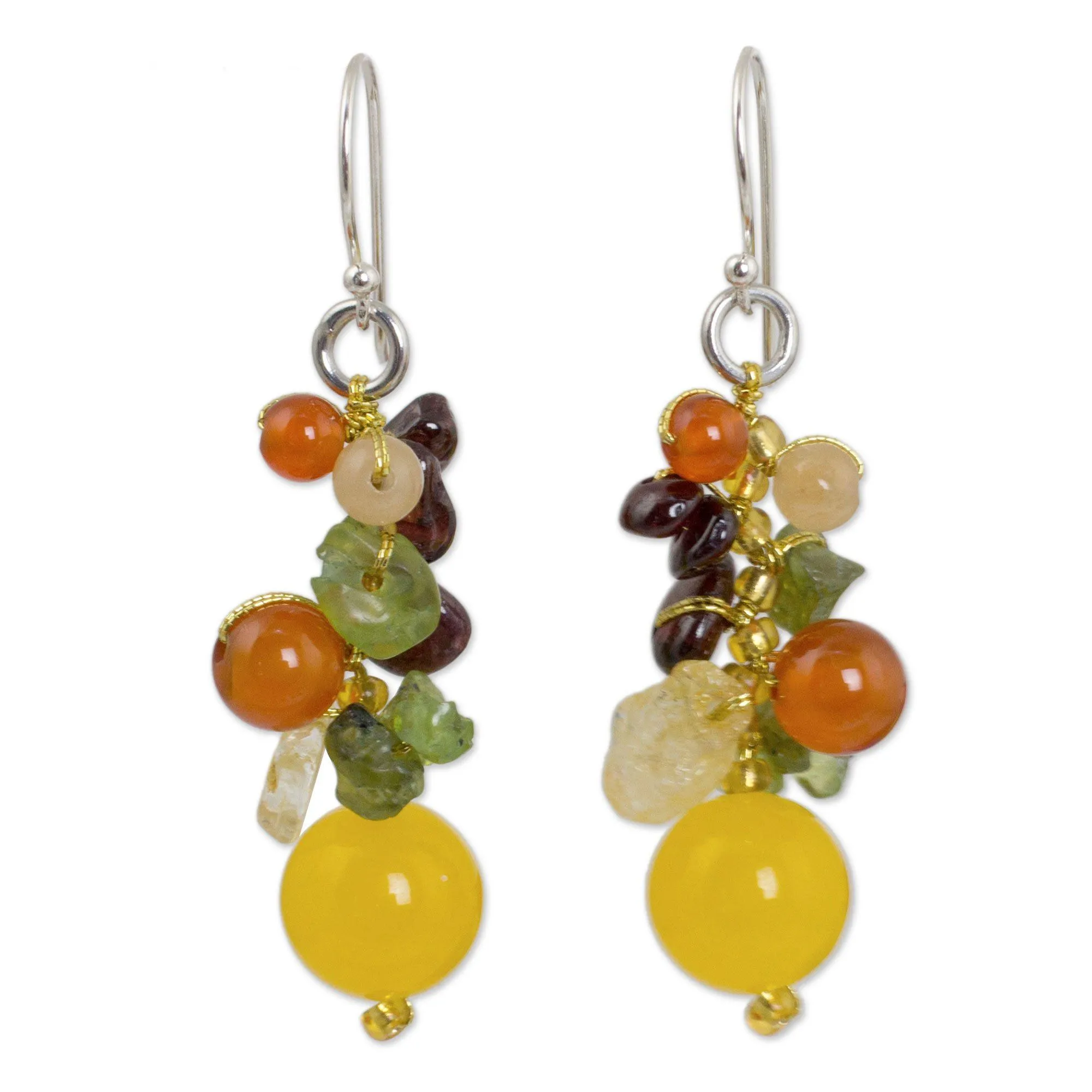 Tropical Gemstone Beaded Earrings