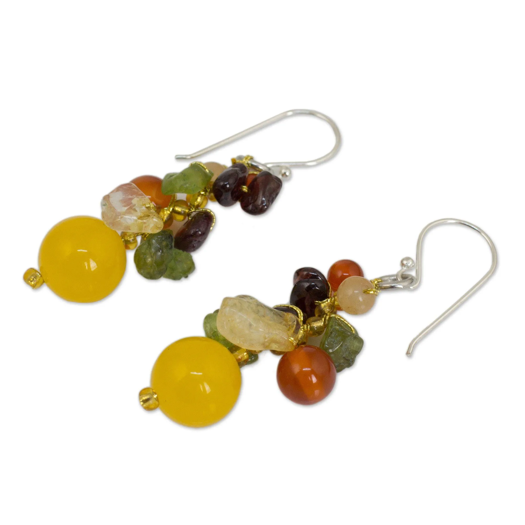 Tropical Gemstone Beaded Earrings