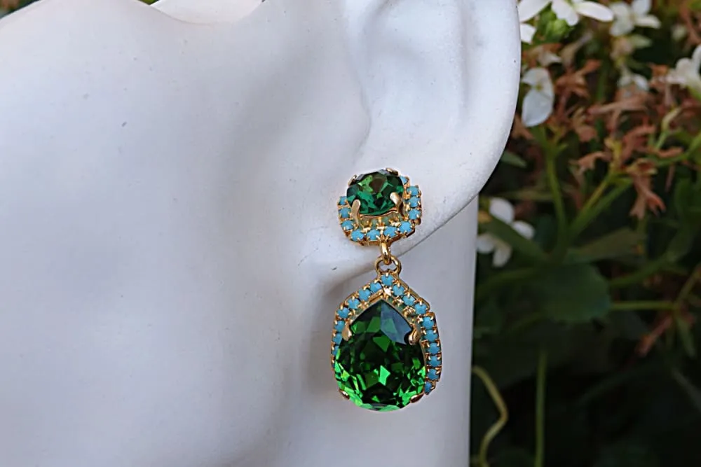 Turquoise Emerald Earrings