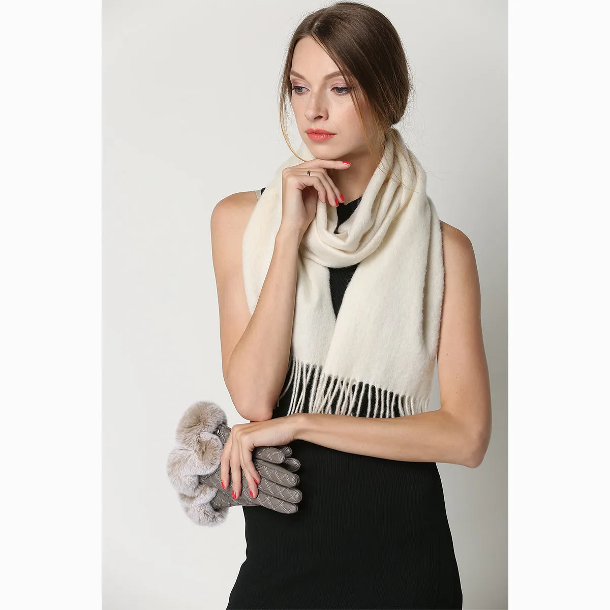 Ugg 100% Wool Scarf White