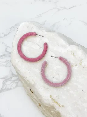 Velvet Hoop Earrings - Mauve