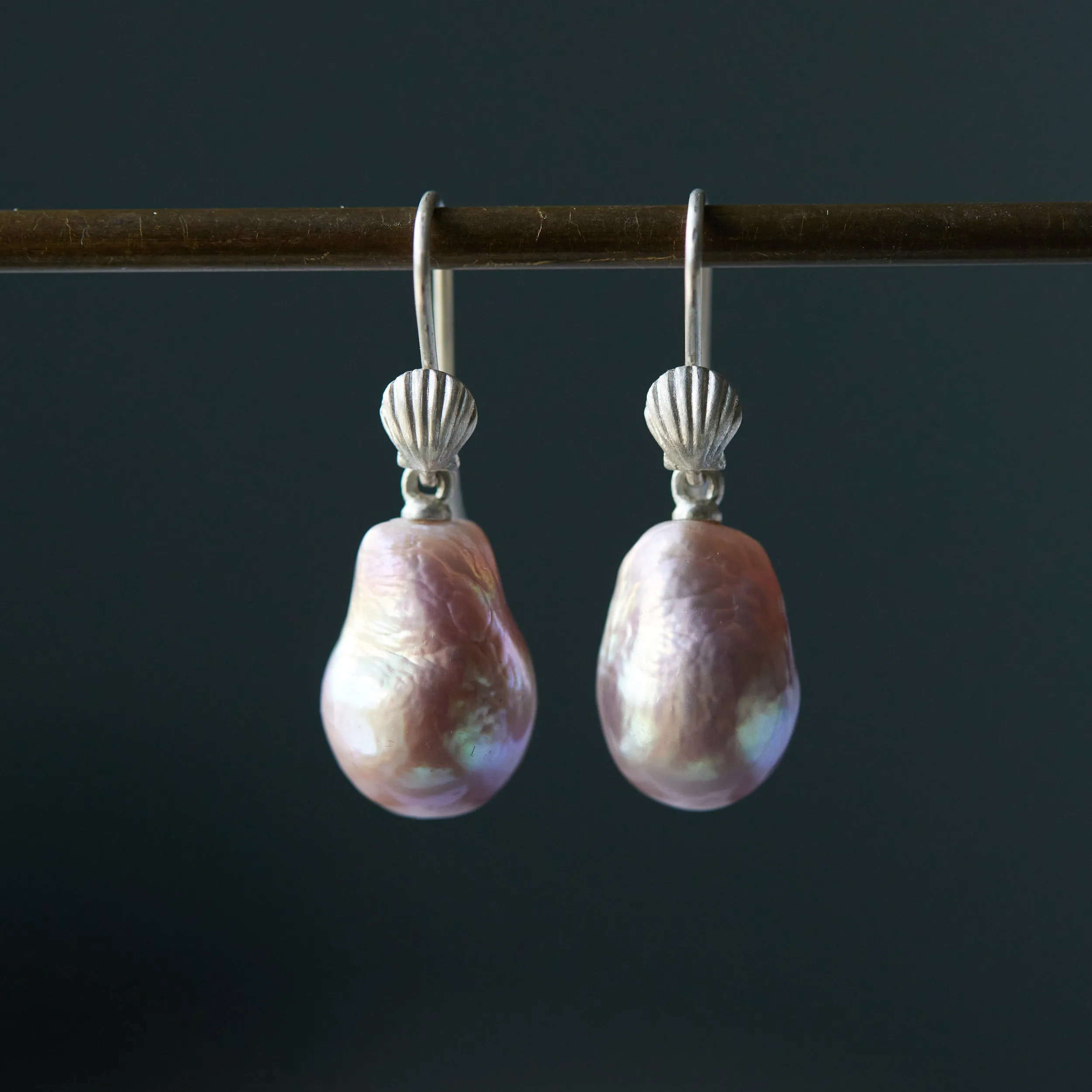 Venus & the Graces Pearl Scallop Shell Ruthie B. Earrings