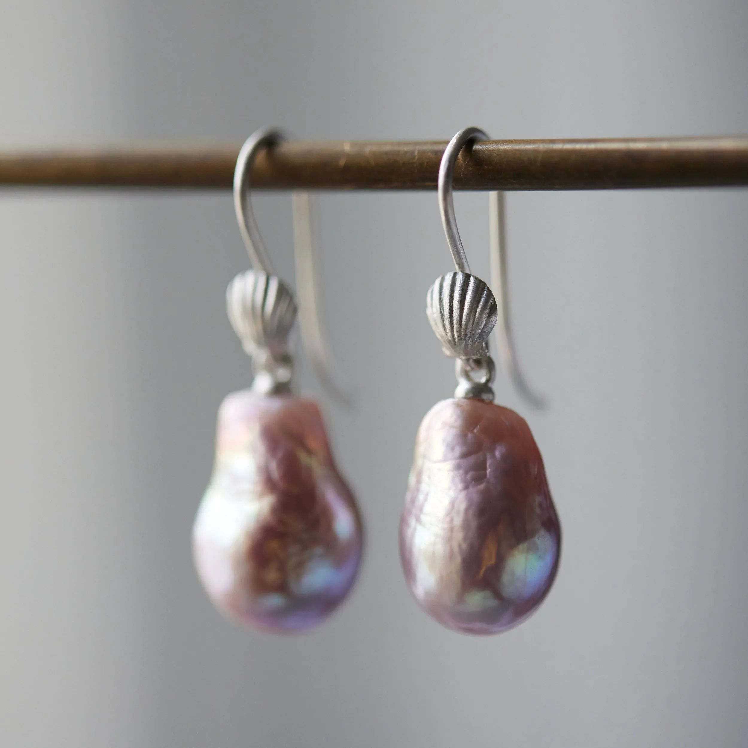 Venus & the Graces Pearl Scallop Shell Ruthie B. Earrings