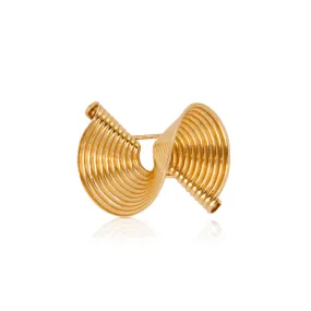 Vintage 14K Yellow Gold Twist Brooch