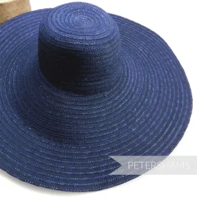 Vintage 50's/60's XL Petersham Ribbon & Laichow Straw Hat Base / Capeline - 14"