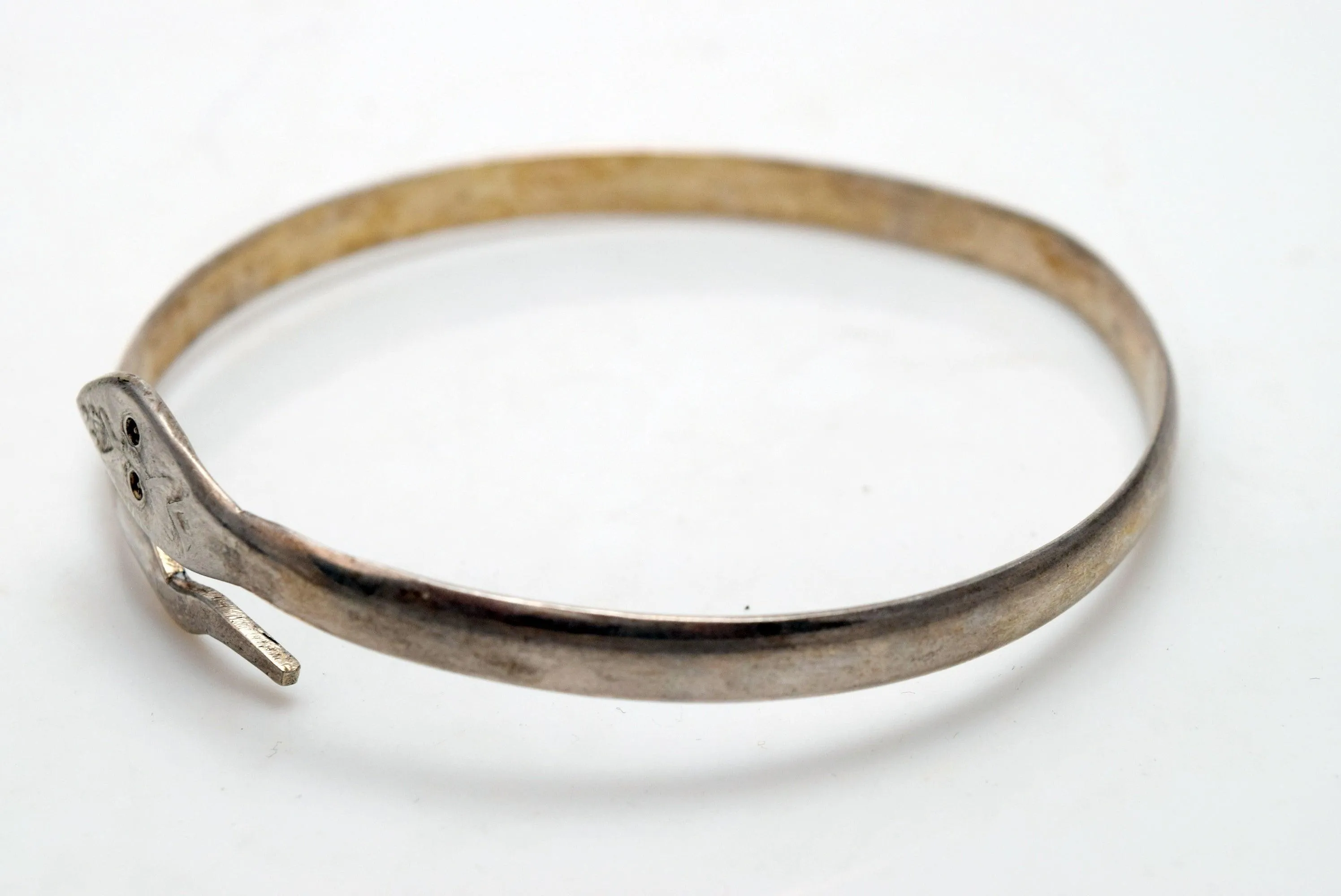 Vintage 800 Silver Egyptian Snake Bracelet