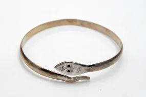 Vintage 800 Silver Egyptian Snake Bracelet