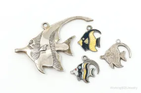 Vintage Antique Ocean Sea Life Moorish Idol Sterling Silver Charms Lot