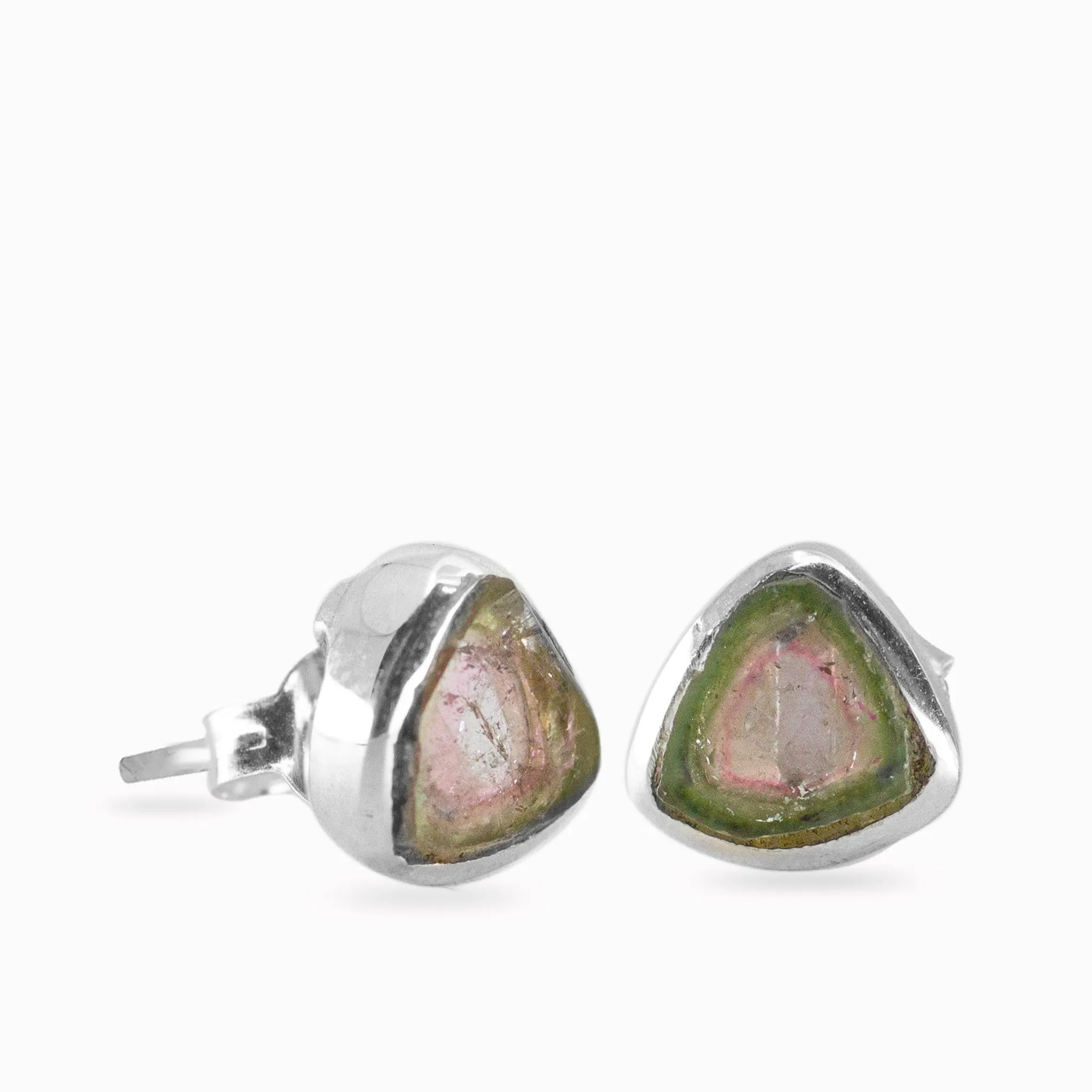 Watermelon Tourmaline Stud Earrings