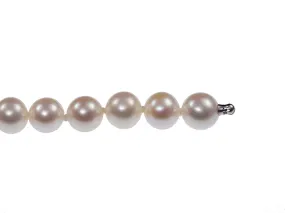 White Freshwater Pearl Necklace with Male Bayonet Connector Head 7.5 to 8.5 mm