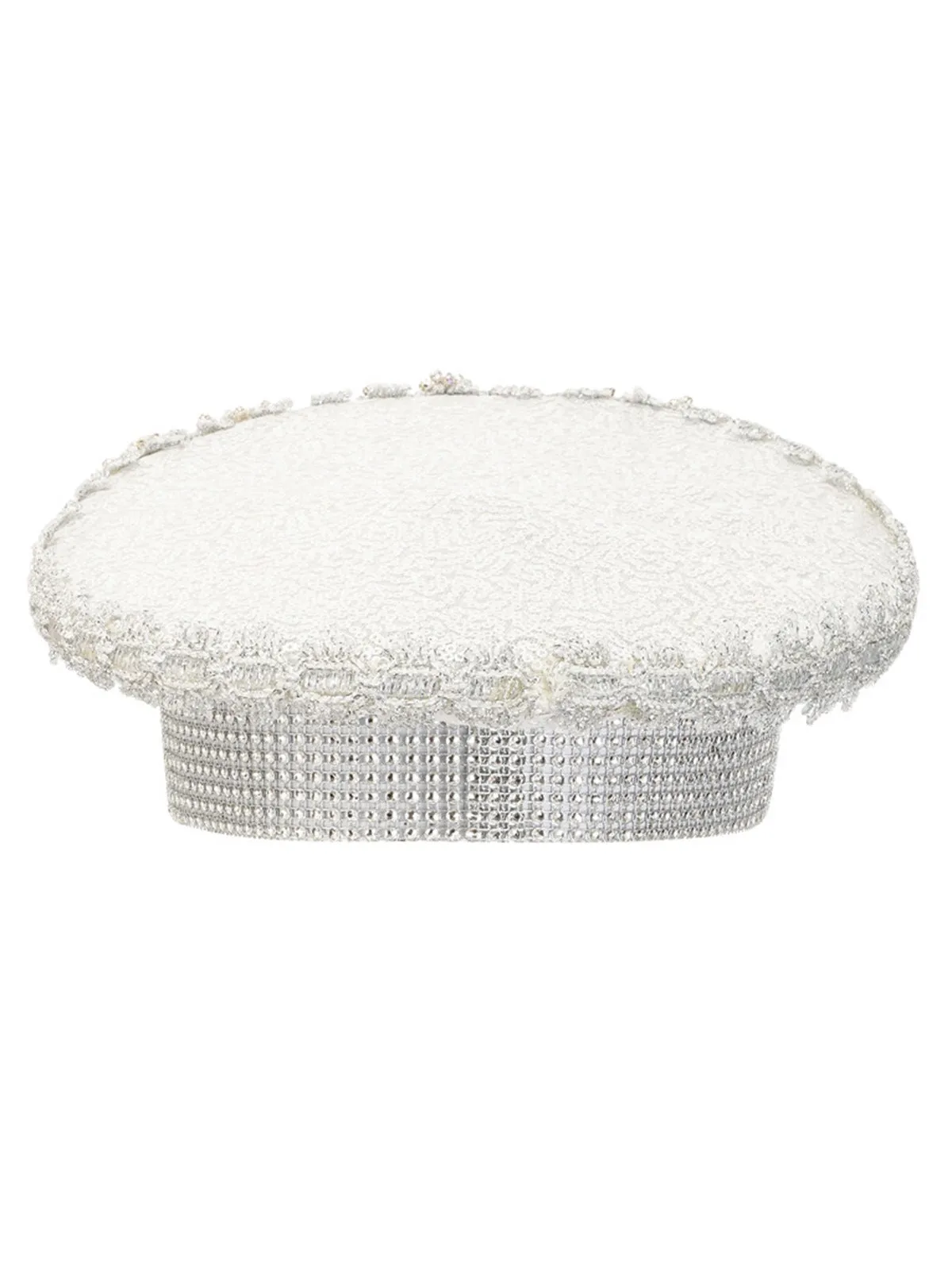 White Rhinestone Letter Party Big Cap Hat