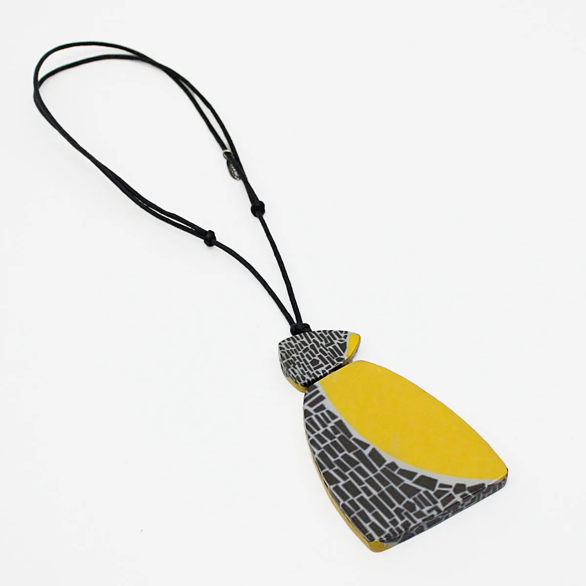 Yellow Geometric Decoupage Oakley Pendant