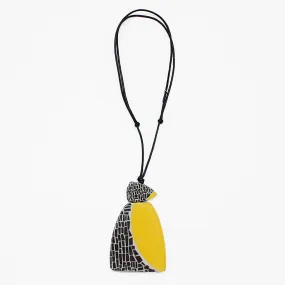 Yellow Geometric Decoupage Oakley Pendant