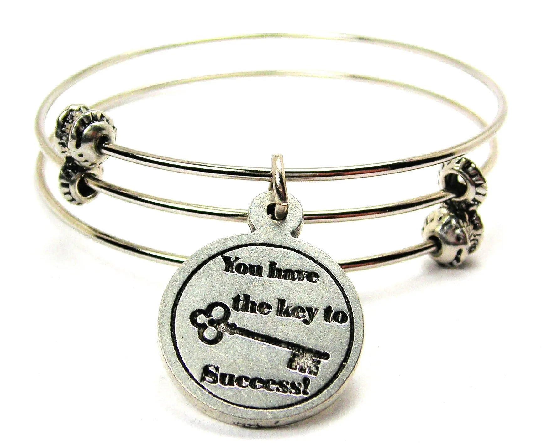 You Have The Key To Success Triple Style Expandable Bangle Bracelet